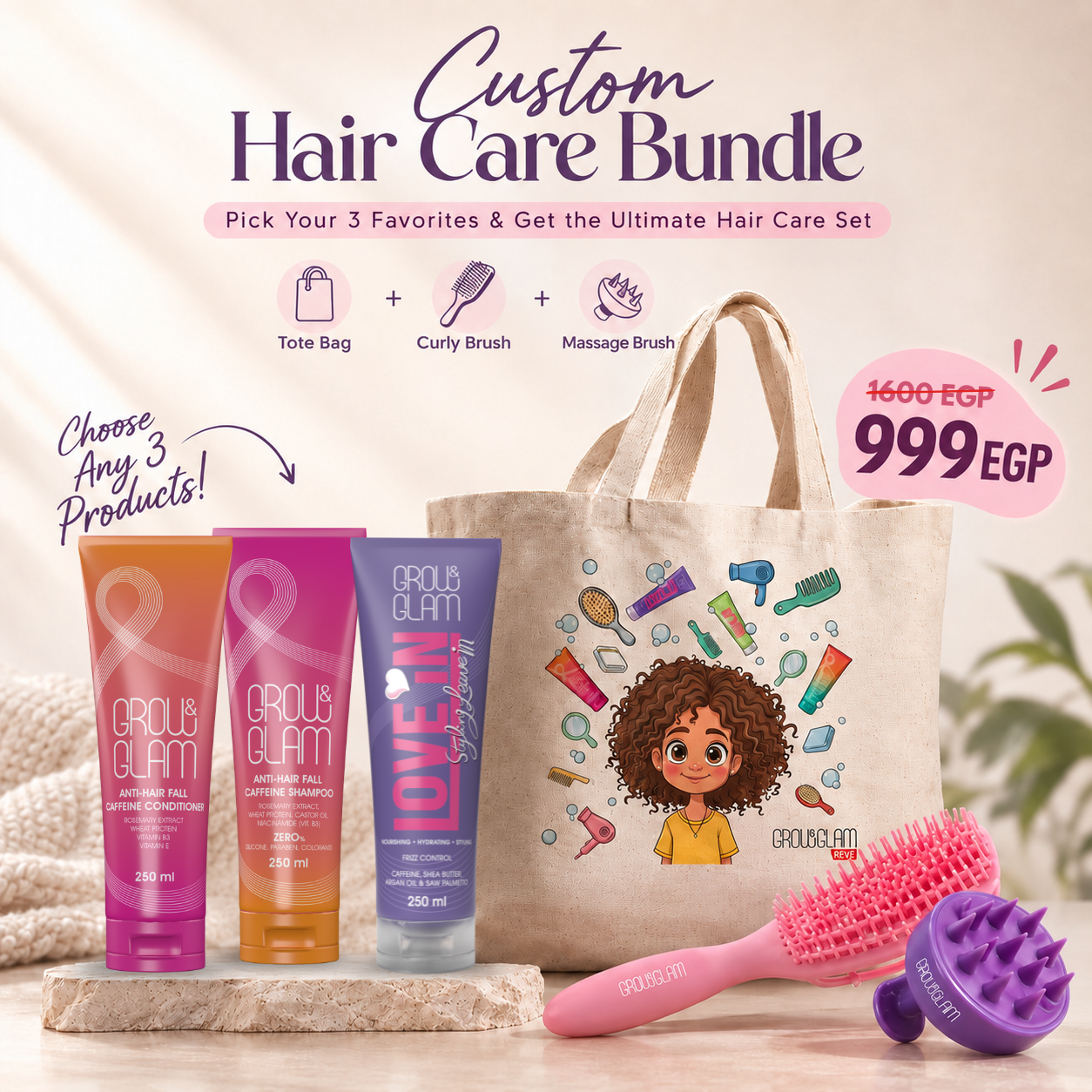 Custom Hair Care Bundle  (Choose 3 + Get 3 Gifts)